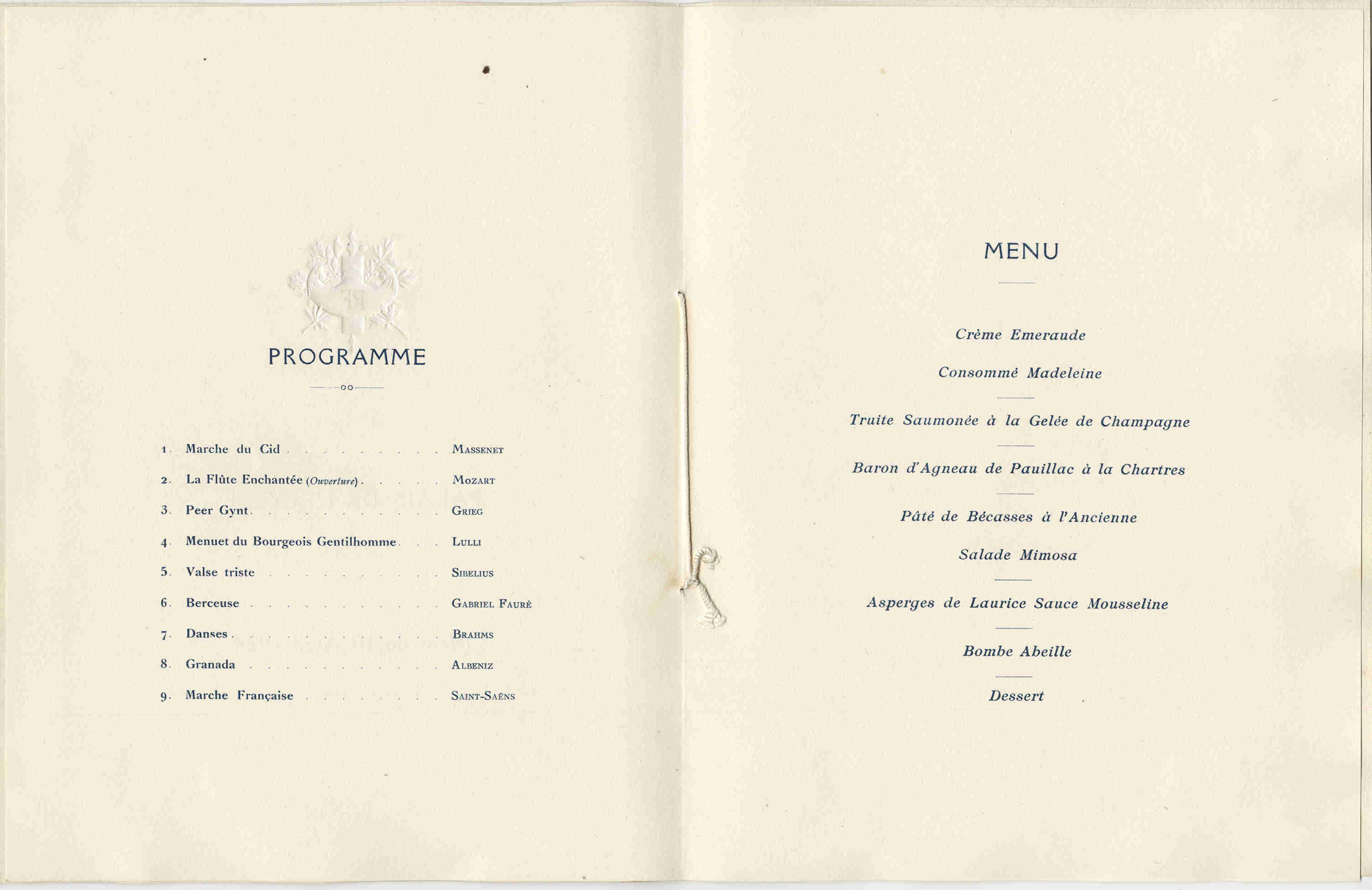 Programme et menu