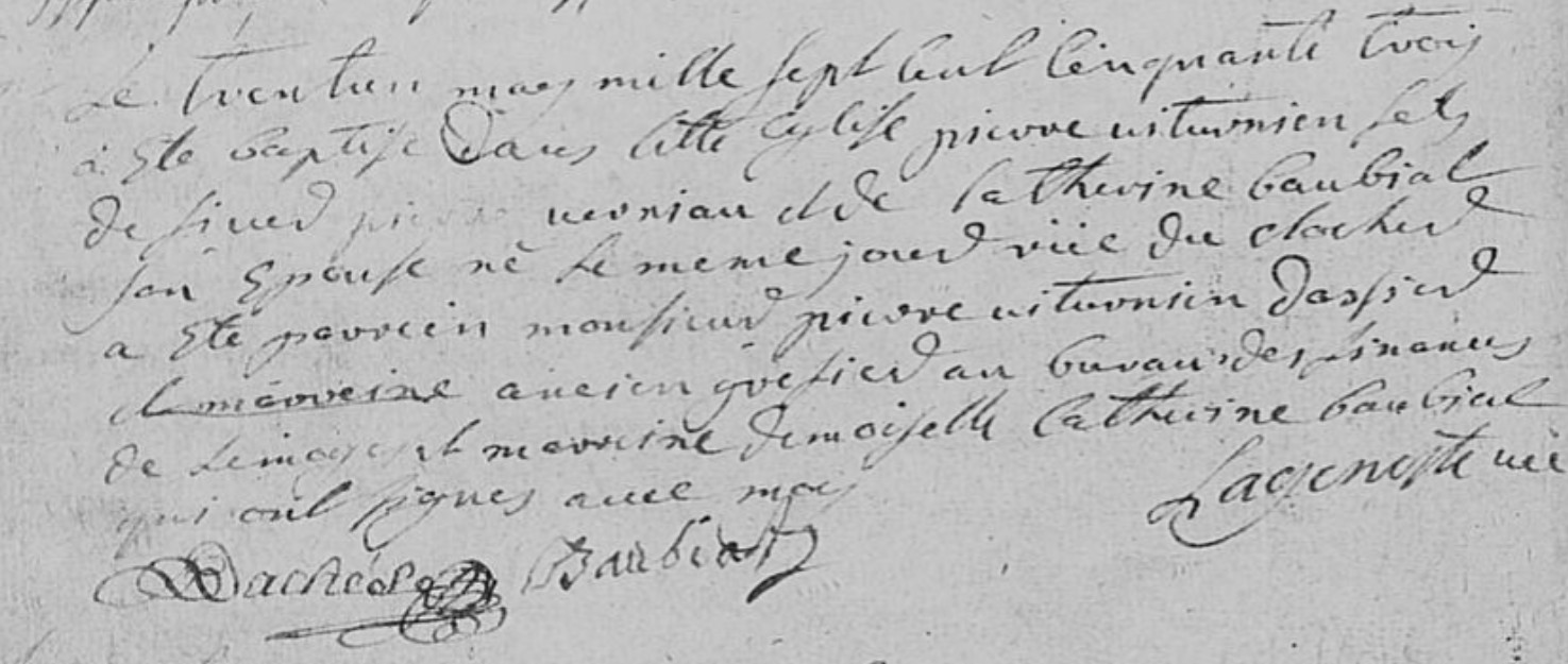 Page manuscrite d'un registre (agrandir l'image)