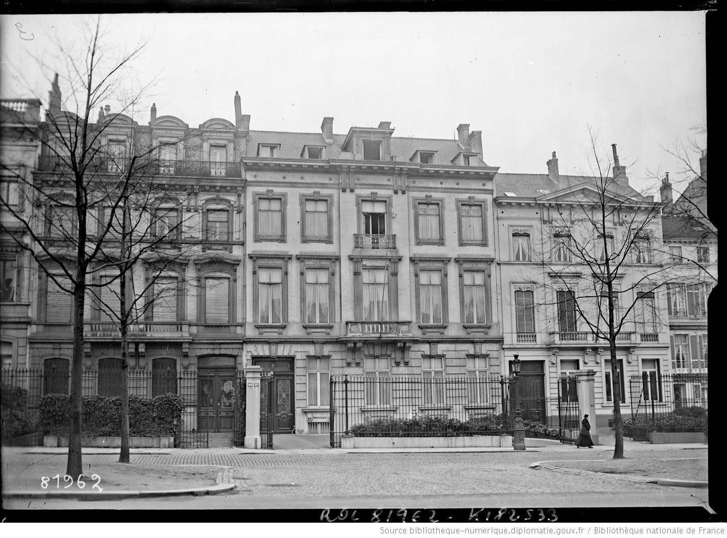 Photographie du bâtiment occupé par l'ambassade de France à Bruxelles