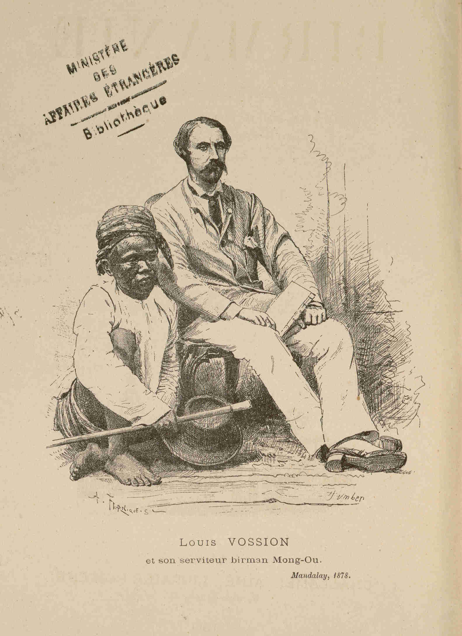 Louis Vossion et son serviteur birman Mong-Ou (Mandalay, 1878)